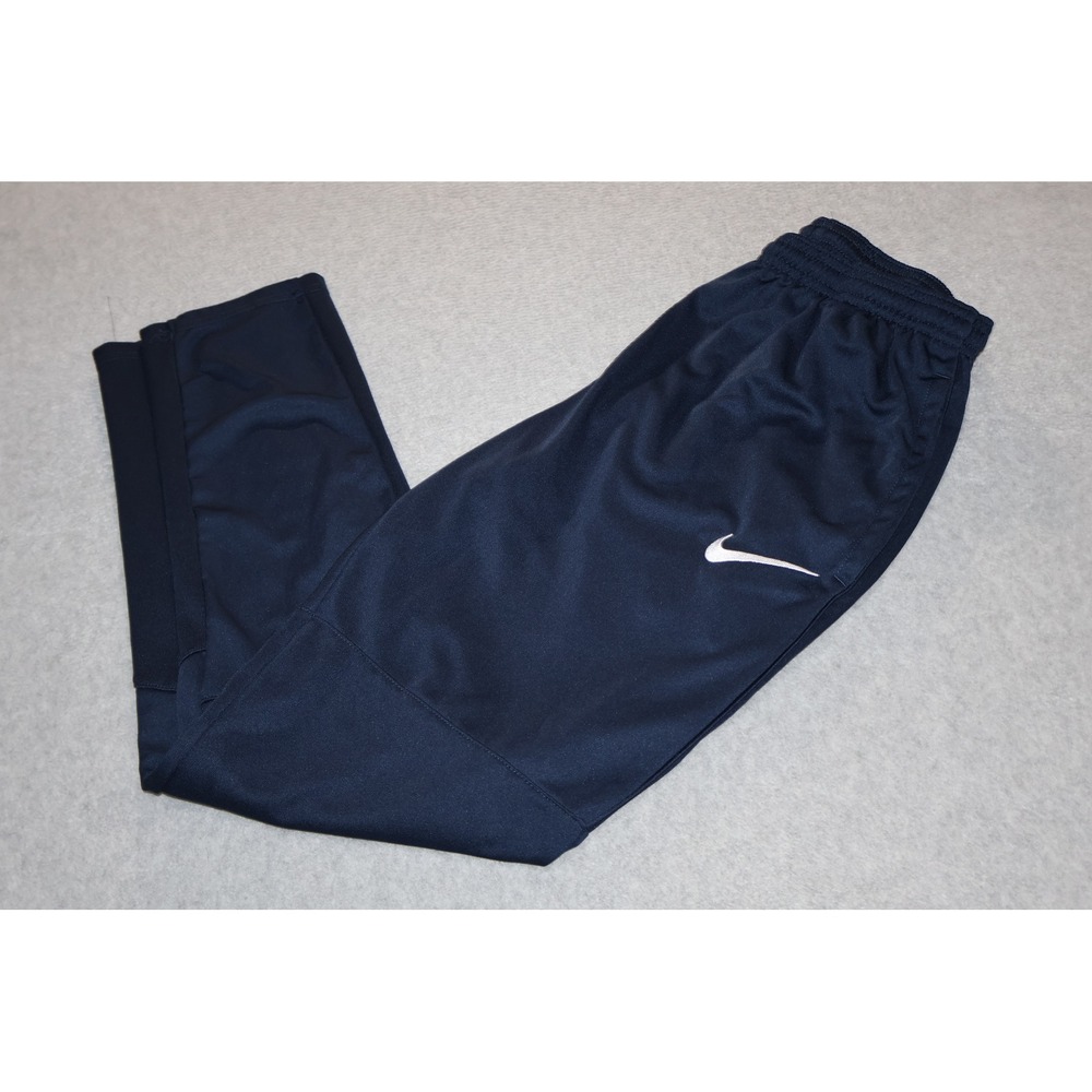 Nike Gym Pants Men Medium Navy Blue Dri-FIT Workout Swoosh Logo